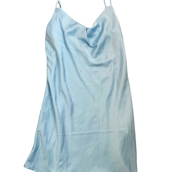 Slip Dress Women’s Mini silky sky blue size sim - Picture 9 of 11